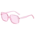 Retro oversized square sunglasses in transparent pink finish for a trendy look - C05 Translucent Pink