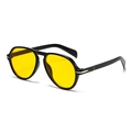 Oversized retro aviator sunglasses with black frame and yellow tinted lenses - Black Frame Yellow Lens