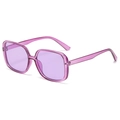 Retro oversized square sunglasses featuring transparent purple resin frames and tinted lenses - C08 Translucent Purple
