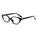 Occhiali da sole retrò cat-eye neri con montatura piccola per uomo e donna eleganti - C08 Montatura Nera Lente Trasparente