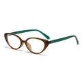 Occhiali da sole vintage cat eye con montatura ambra e stanghette verde scuro - C09 Montatura Tè Lente Trasparente Stanghetta Verde