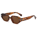 Gafas de sol retro de ojo de gato carey con lentes marrones y bisagras metálicas en forma de T - C03 Carey Té