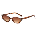 Occhiali da sole cat-eye retrò con montatura leopardata scura e lenti marroni da donna - Tartarugato (C11)