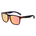Polarized sports sunglasses with matte black red frame and yellow mirrored lenses - Black Red Frame Red Mirror Lens