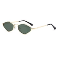 Occhiali da sole geometrici esagonali vintage con montatura in metallo oro e lenti verdi - Oro Verde