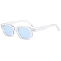 Lunettes de soleil à monture transparente tendance avec verres bleu clair au design rectangulaire - Monture Transparente Verre Bleu (C09)