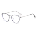 Lunettes œil de chat en métal avec monture grise transparente et verres anti-lumière bleue - Gris Argent