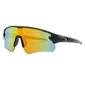 Outdoor Radsport Sonnenbrille mit orangefarbenem Verlauf und matt schwarzem Rahmen - Matt Schwarz Rahmen Rot Verspiegelt