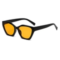 Ultralight fashion sunglasses with black cat eye frames and yellow translucent lenses - Black Frame Orange Lens