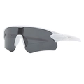 Lunettes de sport cyclisme avec monture blanche et verres larges polarisés gris foncé - Monture Blanc Mat Verre Gris