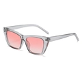 Occhiali da sole cat eye con montatura grigia trasparente e lenti rosa sfumate - Montatura Grigio Traslucido Lente Rosa