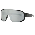 Black frame sports sunglasses with silver mirrored lens for cycling and skiing - Black Frame Silver Mirrored Lens