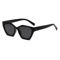 Gafas de sol poligonales negras ultraligeras con cristales gris oscuro para hombres y mujeres - Negro y Gris