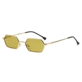 Classic small frame retro polygon sunglasses with gold metal rims and yellow lenses - Gold Frame Yellow Lens (C03)