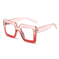 Occhiali anti luce blu quadrati oversize con montatura trasparente sfumata rosso-rosa - C03 Sfumato Rosa Rosso