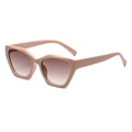 Fashionable nude cat-eye sunglasses featuring light brown gradient lenses for women - Dusty Pink