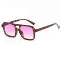Retro square oversized sunglasses with tortoise frame and pink gradient lenses - Tortoise Frame Pink Lens (C10)
