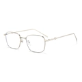 Lunettes de soleil rectangulaires en métal argenté avec design ondulé sur les branches - Monture Argent Lentille Claire