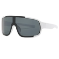 Gafas de sol deportivas blancas y negras con lentes gris oscuro para ciclismo y senderismo - Montura Blanca Lente Gris