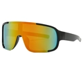 Gafas de ciclismo deportivas con montura negra y lentes de espejo degradado rojo-amarillo - Montura Negra Lentes Multicolor