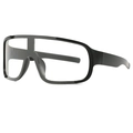 Fashionable oversized cycling glasses with black frame and clear lenses for wind protection - Black Frame Clear Lens