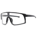 Outdoor cycling sunglasses with black frame and transparent oversized lens - Matte Black/Clear Lens