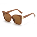 Modische Oversize-Sonnenbrille mit quadratischem braunem Rahmen und Gläsern - Kaffeebraun