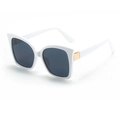Schicke Oversize-Quadrat-Sonnenbrille mit weißem Rahmen und dunklen Gläsern für Damen - Weiß
