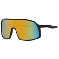 Gafas de sol deportivas para ciclismo con lentes de arco iris y montura negra mate - Negro Mate / Rojo Mercurio Colorido (C02)