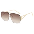 Occhiali da sole quadrati oversize con lenti sfumate marroni e montatura oro - Montatura Oro Lente Tè Sfumata