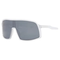 Gafas de sol deportivas con montura blanca transparente y lente gris de una pieza - Blanco Transparente / Lente Gris (C03)