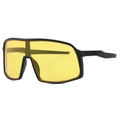 Outdoor sports sunglasses with matte black frame and high-contrast yellow protective lens - Matte Black / Yellow Night Vision Lens (C07)