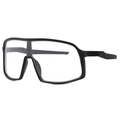 Fashionable oversized cycling sunglasses in matte black with clear wrap lenses - Matte Black / Clear Transparent Lens (C08)