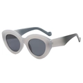 Retro-Oval-Sonnenbrille mit grauem Farbverlauf und dicken Wellenbügeln für Damen und Herren - Gelee Grau