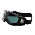 Tactical safety goggles with gray lenses and adjustable black strap for outdoor sports - Black Frame Grey Lens