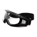 Outdoor sports goggles with black frame, transparent impact lens and adjustable strap - Black Frame Clear Lens
