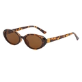 Lunettes de soleil ovales rétro en écaille de tortue avec verres marron chic - Monture Écaille Verres Thé