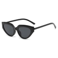 Occhiali da sole retrò cat eye con montatura nera lucida e lenti grigio scuro stile vintage - Montatura Nera Lenti Grigie
