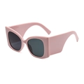 Lunettes de soleil à larges branches, monture rose Morandi et verres gris foncé - Monture Rose Verres Gris Foncé