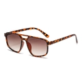 Classic aviator oversized sunglasses with tortoise shell frame and brown gradient lenses - C02 Hawksbill/Tortoise