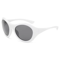 Oversized retro oval sunglasses with white frames and grey lenses for men and women - Off-White Grey