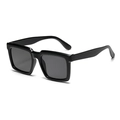 Gafas de sol cuadradas grandes clásicas en negro para mujer con lentes oscuros - Gris Oscuro