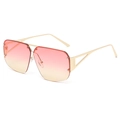 Occhiali da sole squadrati oversize con montatura in metallo oro e lenti sfumate rosa - Montatura Oro Lenti Rosa Giallo