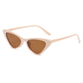 Retro Cat-Eye-Sonnenbrille für Damen mit beigem Gestell und braunen Gläsern - Beiger Rahmen Teelinse
