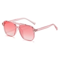 Lunettes de soleil aviateur rose cristal avec verres dégradés et double pont - Rose Transparent (C07)