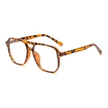Lunettes de soleil aviateur rétro avec double pont et monture finition écaille chic - Écaille (Anti-Lumière Bleue) (C15)