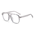 Lunettes de soleil aviateur gris transparent avec monture à double pont - Gris Transparent (Anti-Lumière Bleue) (C13)