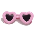 Pink chunky heart shaped sunglasses with dark lenses for parties and fashion styling - Pink (C03)