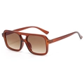 Vintage Sonnenbrille in Schildpatt-Optik mit bernsteinfarbenem Rahmen und braunem Verlauf - Teerahmen Doppeltee-Gläser (C02)