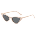 Cat-Eye-Sonnenbrille mit beigefarbenem Rahmen und dunkelgrauen Gläsern im Retro-Stil - Beiger Rahmen Graue Gläser